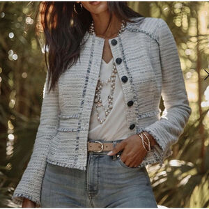 White House Black Market Textured Gray Jacket